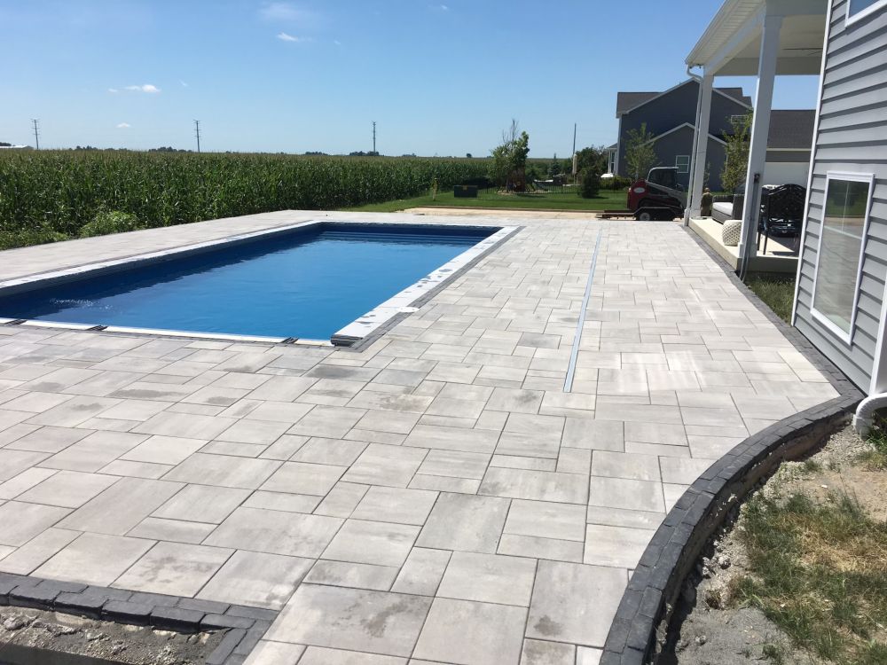 Paver pool deck